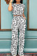 White Black Casual Print Pocket Patchwork O Neck Short Sleeve Two Pieces