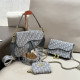 Light Blue Street Daily Letters Patchwork Metal Accessories Trim Bags