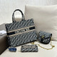 Deep Blue Daily Celebrities Letters Patchwork Chains Zipper Bags
