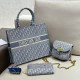 Light Blue Daily Celebrities Letters Patchwork Chains Zipper Bags