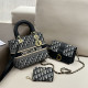 Black Casual Daily Letters Patchwork Metal Accessories Trim Bags