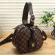 Dark Brown Street Letters Patchwork Zipper Bags