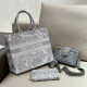 Light Blue Street Daily Animal Print Letters Patchwork Contrast Bags