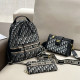 Black Casual Daily Letters Metal Accessories Trim Zipper Contrast Bags