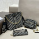 Blue Black Casual Street Letters Patchwork Chains Zipper Bags