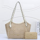 Khaki Street Letters Patchwork Bags