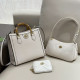 White Daily Vacation Solid Color Patchwork Metal Accessories Trim Bags
