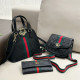 Black Casual Business Wear Letters Patchwork Contrast Embossed Bags