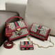 Red Celebrities Elegant Letters Patchwork Metal Accessories Trim Chains Contrast Bags