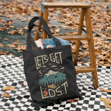 Black LET'S GET LOST PRINTED NATURAL LANDSCAPE BAG