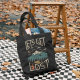 Black LET'S GET LOST PRINTED NATURAL LANDSCAPE BAG