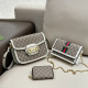 White Khaki Casual Business Wear Letters Patchwork Metal Accessories Trim Chains Bags