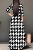 Snake Print Casual Street Animal Print Lace Up With Belt Contrast V Neck Printed Dresses