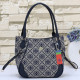 Blue Street Print Patchwork Zipper Bags