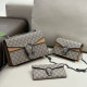 Brown Casual Street Letters Patchwork Chains Contrast Bags
