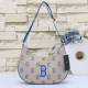 Blue Street Letters Patchwork Zipper Bags