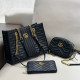 Black Casual Daily Solid Color Metal Accessories Trim Chains Embossed Bags