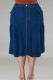 Deep Blue Casual Solid Color Pocket Buttons Patchwork Ruched Zipper Straight Plus Size Jeans