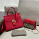 Red Daily Celebrities Letters Metal Accessories Trim Chains Contrast Bags