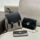 Black Street Daily Letters Patchwork Metal Accessories Trim Contrast Embossed Bags