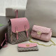 Pink Street Daily Letters Patchwork Metal Accessories Trim Contrast Embossed Bags