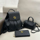 Black Daily Vacation Letters Metal Accessories Trim Embossed Bags