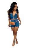 rose red Denim Fashion Sexy Patchwork tassel HOLLOWED OUT Straight 