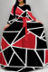 Red Black Casual Stripe Patchwork Strap Design O Neck A Line Dresses