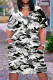 Gray White Casual Camouflage Print Pocket Contrast V Neck Printed Plus Size Dresses