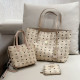 Apricot Casual Street Letter Print Patchwork Bags