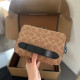 Brown Casual Business Wear Letter Print Patchwork Zipper Bags