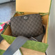Dark Khaki Casual Business Wear Letter Print Metal Accessories Trim Zipper Bags