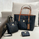 Black Casual Street Letter Print Patchwork Bags
