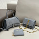 Blue Daily Celebrities Solid Color Metal Accessories Trim Embossed Bags