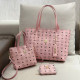 Pink Casual Street Letter Print Patchwork Bags