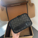 Dark Gray Business Wear Daily Letter Print Patchwork Zipper Contrast Bags