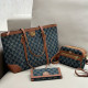 Blue Brown Street Daily Letters Patchwork Metal Accessories Trim Contrast Bags