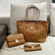 Brown Casual Street Letter Print Patchwork Chains Bags
