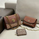 Red-brown Casual Street Letters Patchwork Metal Accessories Trim Chains Bags