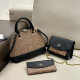 Black Brown Casual Daily Letters Patchwork Metal Accessories Trim Contrast Bags