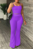 Pink Sexy Casual Solid Color Backless Spaghetti Strap Sleeveless Two Pieces