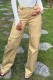 Khaki Casual Solid Color Pocket Straight Mid Waist Straight Solid Color Trousers
