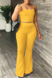 Pink Sexy Casual Solid Color Backless Spaghetti Strap Sleeveless Two Pieces