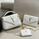 White Daily Celebrities Letters Fringed Trim Patchwork Metal Accessories Trim Bags