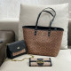 Black Daily Vacation Letters Patchwork Metal Accessories Trim Contrast Bags