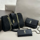 Black Celebrities Elegant Letters Patchwork Metal Accessories Trim Bags
