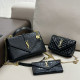 Black Casual Street Letters Patchwork Metal Accessories Trim Embossed Bags