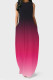 Black Pink Casual Gradient Print Pocket Contrast O Neck Vest Dresses