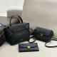 Black Casual Daily Letters Patchwork Metal Accessories Trim Bags