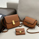 Brown Casual Street Solid Color Patchwork Metal Accessories Trim Bags